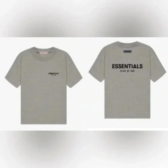 New Essentials Fear of God dark oatmeal gray oversized tee Shirt men's Small - Picture 1 of 7